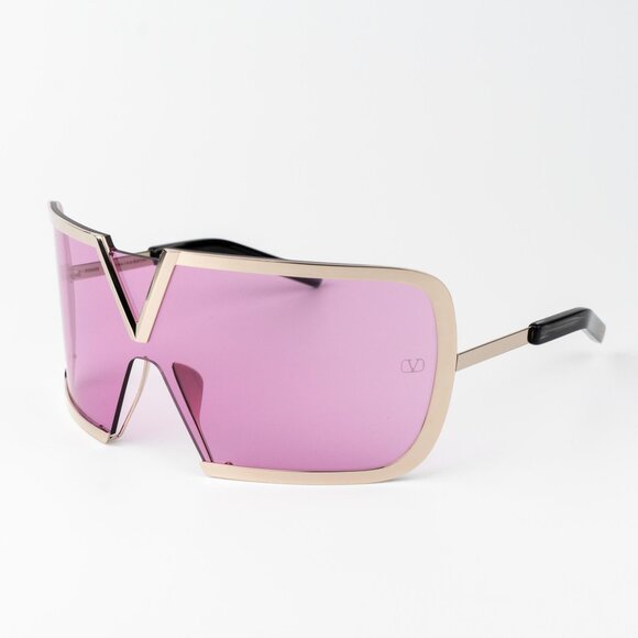 Valentino Women Sunglasses Titanium Gold Black Pink Mask V - ROMASK VLS-120C-146 - Picture 3 of 11